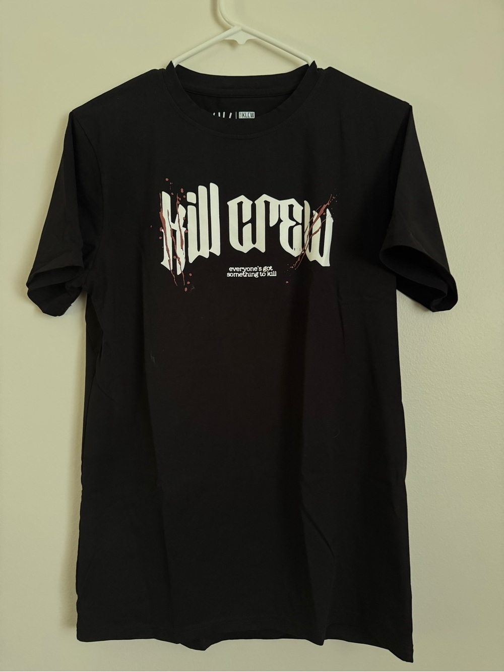 Kill Crew Black Short-Sleeve Graphic Tee with White Logo